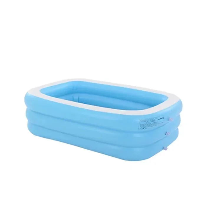 2026 Hot Sale 3-Ring Portable Rectangular Family Size Swimming Pool Pvc Kids Inflatable Swimming Poolpromote sales