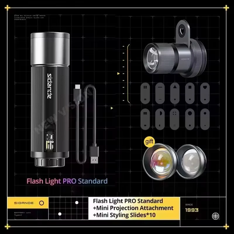 AMBITFUL SIDANDE 12W Taschenlampe PRO 3500-7000k RGB-Licht Eingebauter 9000mAh-Akku Ausdauer 150 Minuten Volle Leistung 4