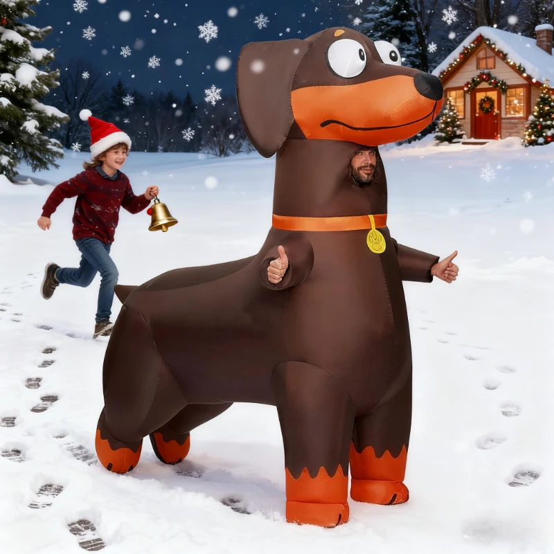 زي الألماني القابل للنفخ للبالغين على طراز الرسوم المتحركة المضحكة من Dachshund لعيد الميلاد كرنفال الهالوين للحفلات التنكرية #1