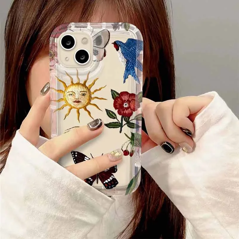 Moon Sun God Eye Phone Case for Oppo Reno10 Reno8 Reno7 Reno6 Reno5 Z T Pro Plus 4G 5G Airbag Anti Fall Clear Back Cover