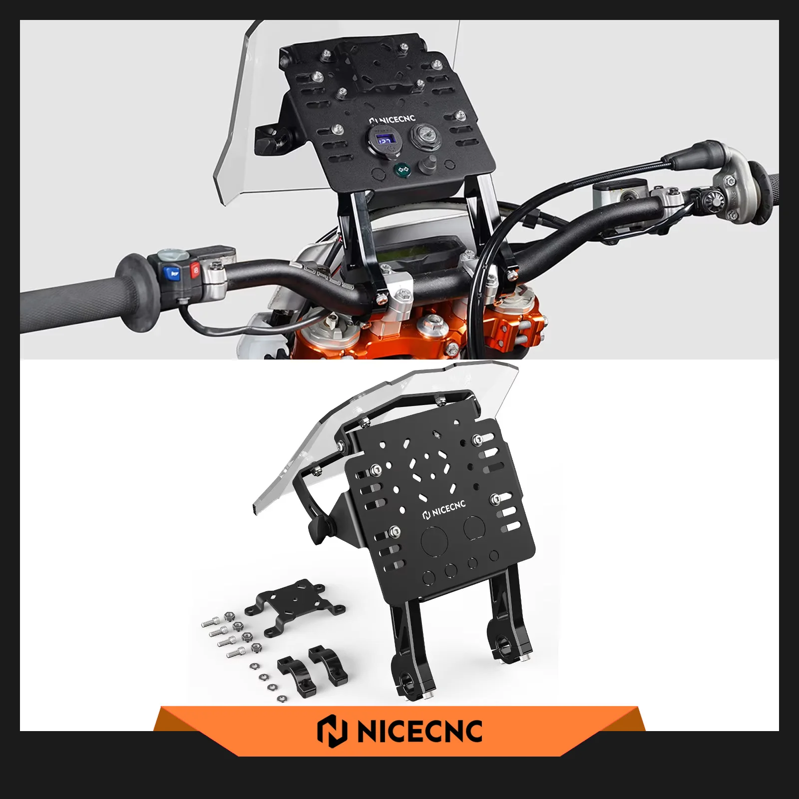 

Universal For KTM Husqvarna Husaberg GasGas Beta Honda Yamaha Suzuki Kawasaki Sherco Triumph GPS Mount Bracket Mini Fairing Kit