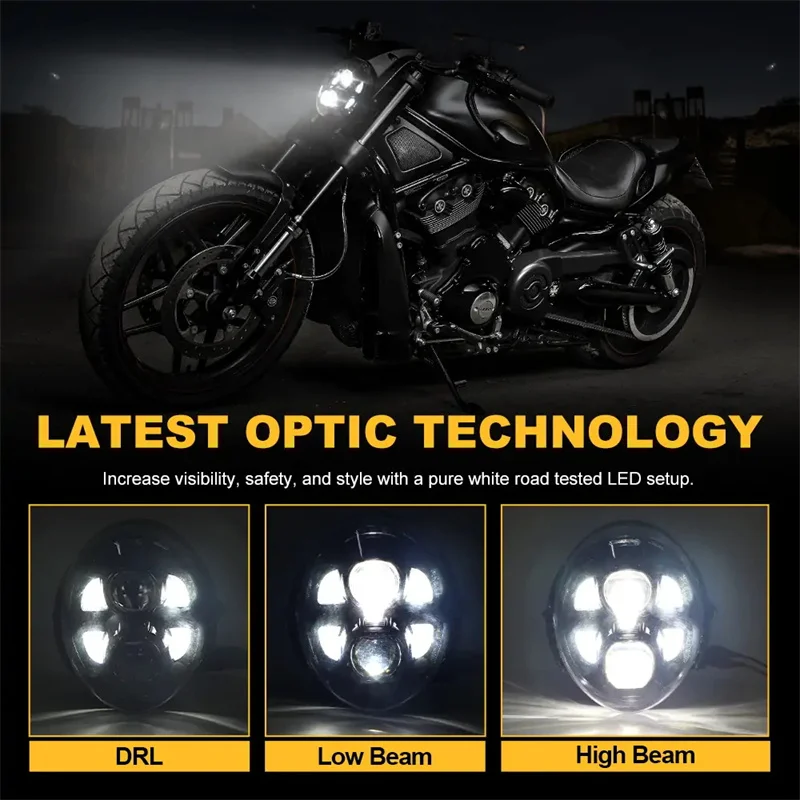 LED Headlight With High Low Beam Lamp Motorcycle Headlamp for Harley Davidson VRod V-Rod VRSC VRSCA VRSCB VRSCF VRSCAW 2002-2017