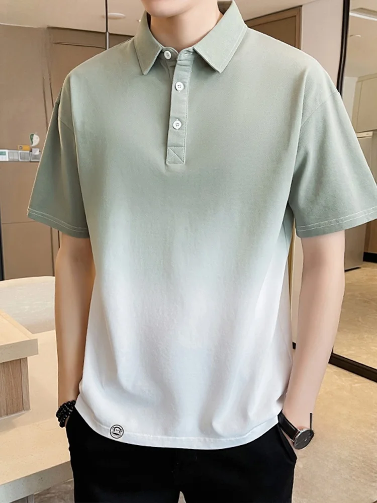 

Мужская футболка Paul Frank с коротким рукавом, летняя, американская, из шелкового хлопка, свободного кроя, с отложным воротником, легкая, дышащая