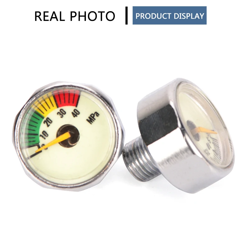 Pump Diving Valve 25mm M8x1 Thread 1 Inch Mini Pressure Gauge M10x1 Scuba Manometer 5Mpa 10Mpa 20Mpa 30Mpa 35Mpa 40Mpa 3pcs/set