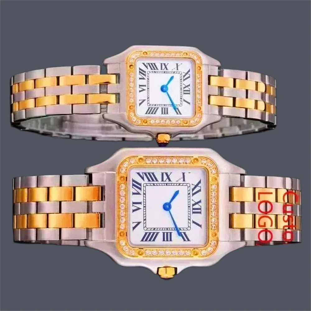

2026 VUnisex Quartz Watches Sparkling Female Diamond Inlay Noble Silver Gold rPremium Sapphire Glass Sport Stylish 22mm 27mm
