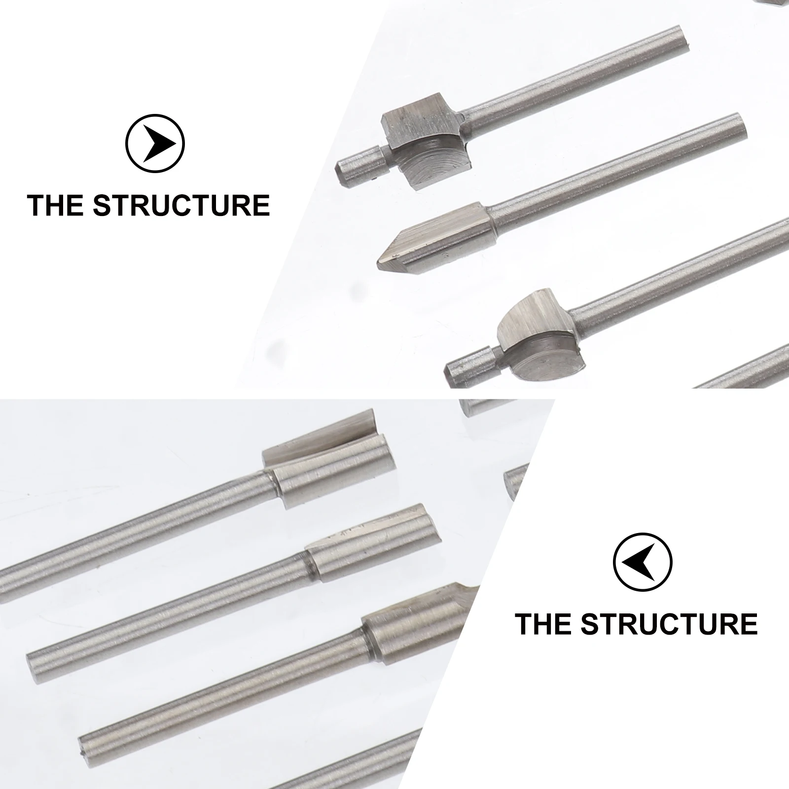 

10pcs 1/8 Inch Titanium Nitride Router Bits Cnc Spiral Cutting Mirror Finish Non-Stick Smoke-Free Rotary Tool Carbide Drill