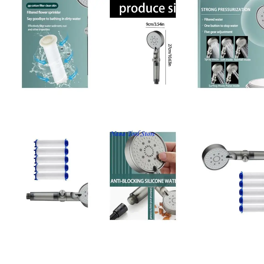 

31GJ Строительна мощная промывая головка для душа 5 режим