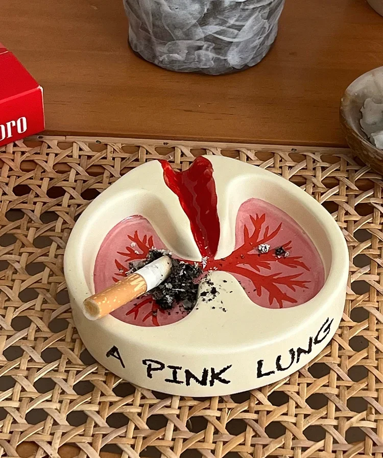 Creative ashtray ornament pink lung decoration, boys and girls gifts for smokers niche fun