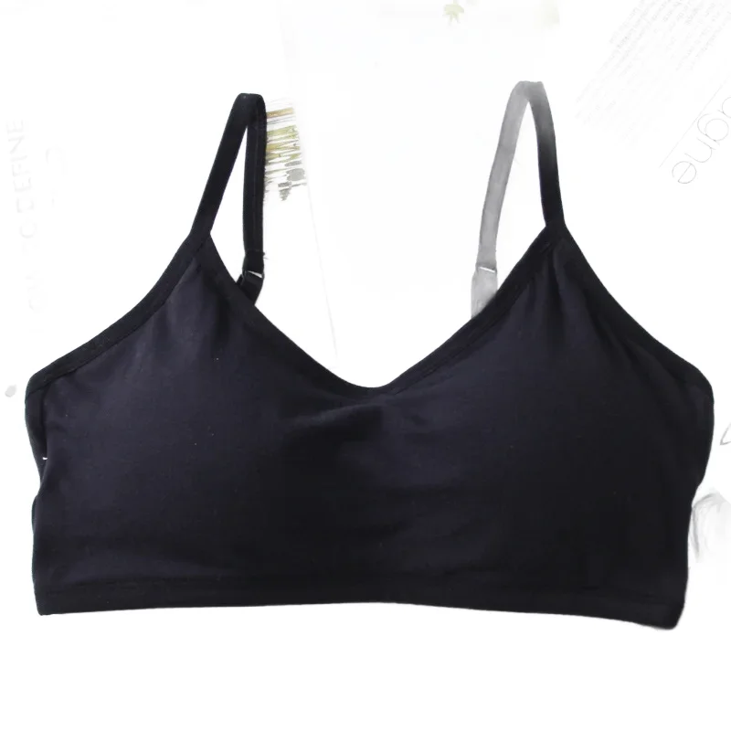 KUCLUT Sports Bra Cotton Strap Back Clip Women's Vest Pure Color Cotton Underwear Shockproof 3/4 Cup Molded Strap Style