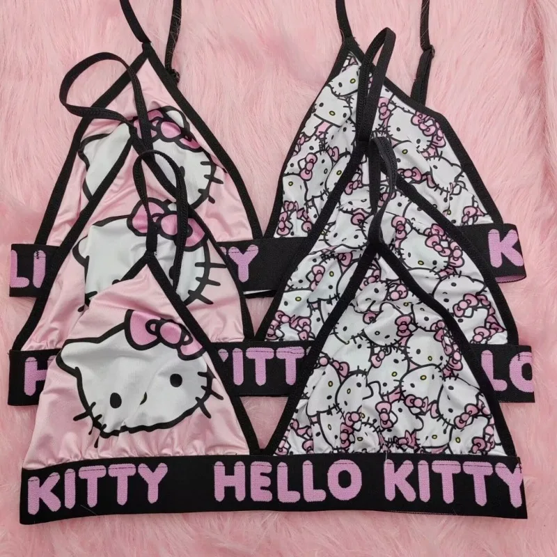 

Girls Underwear Sanrio Anime Hello Kitty Woman Bras Cartoon Cute Print Sports Yoga Bikini Student Underclothes Girl's Gift