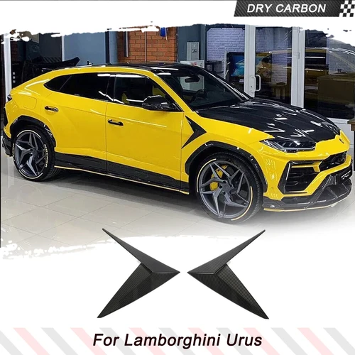 Prepreg 건식 탄소 섬유 사이드 펜더 에어 벤트 커버 트림 Lamborghini Urus 2018-2021 자동차 사이드 카나드 자동차 레이싱 바디 키트