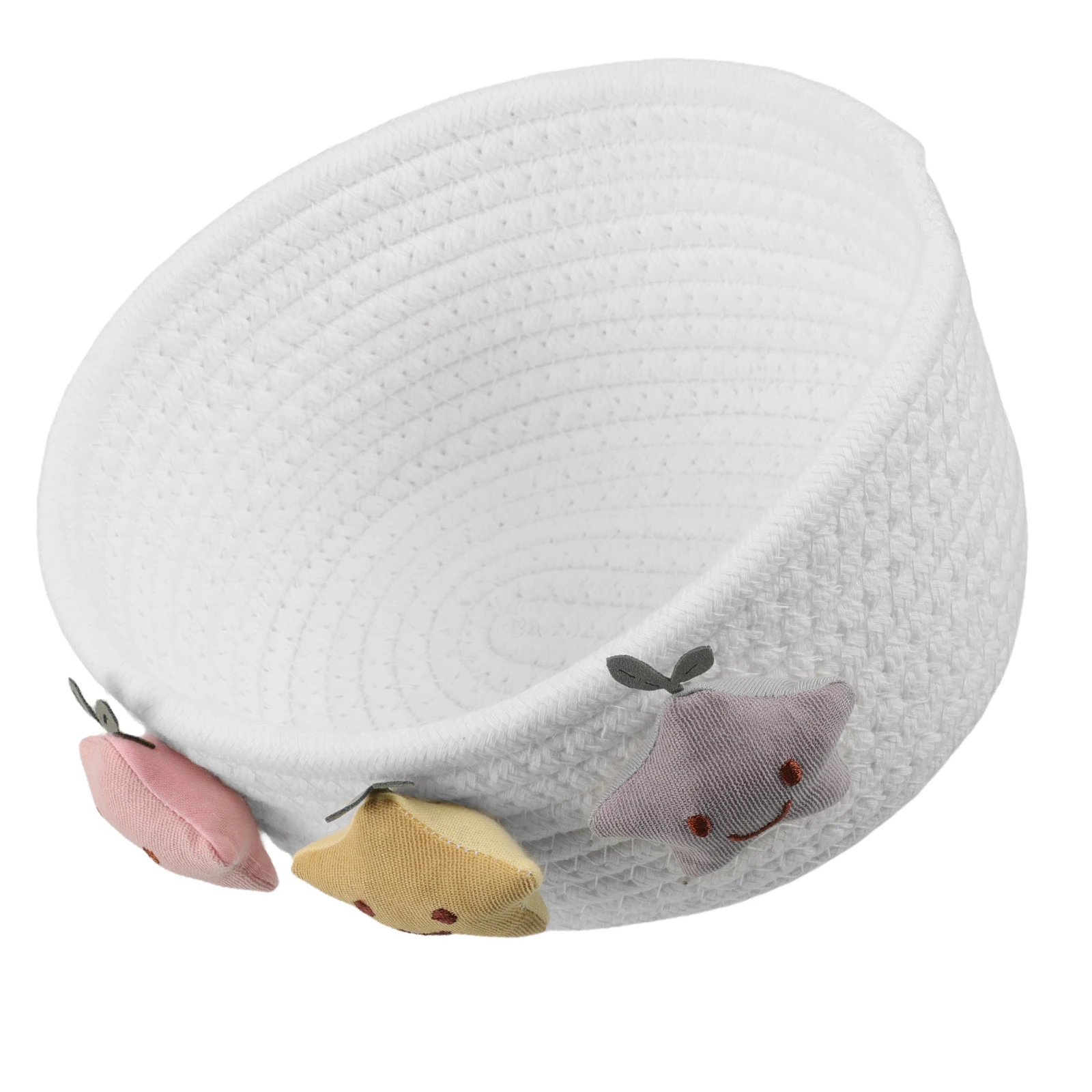 

Star Woven Storage Basket Cotton Rope Snack ganizer Baskets for Desktop Entryway Multifunctional Jewelry Display Holder