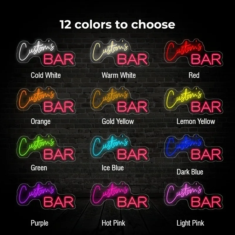 Custom Bar Name LED Neon Sign, Multi-Color USB Wall Decor for Man Caves, Bars, Weddings, Birthdays, Shops & Events, Ideal Gift