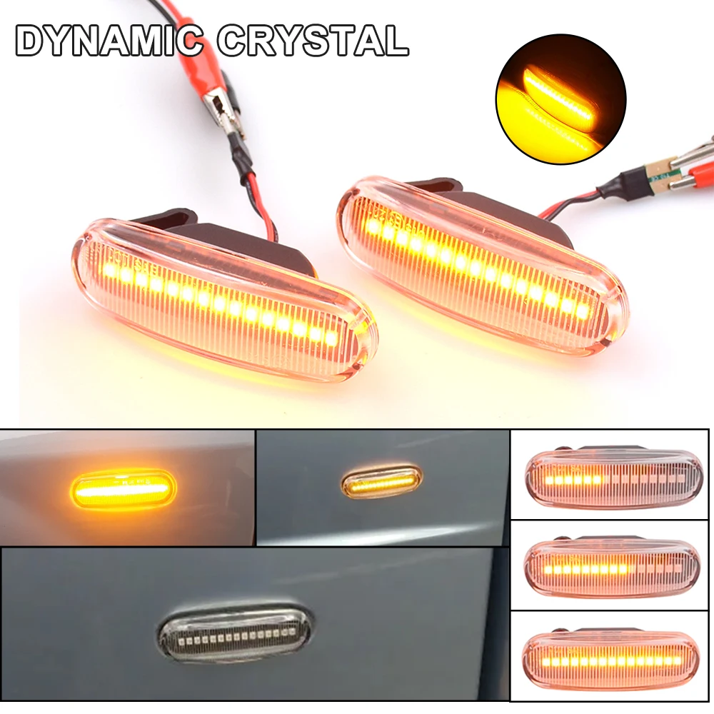 2pcs Dynamic LED Side Marker Light Sequential Turn Signal Lamp For Fiat Panda 169 Grande Punto Inkl Evo Doblo Fiorino Linea Idea