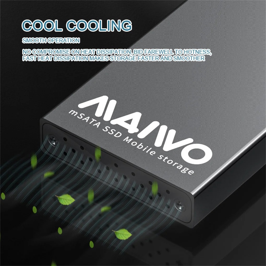 Maiwo USB إلى MSATA SSD Box حامل القرص الصلب المحمول مجانًا