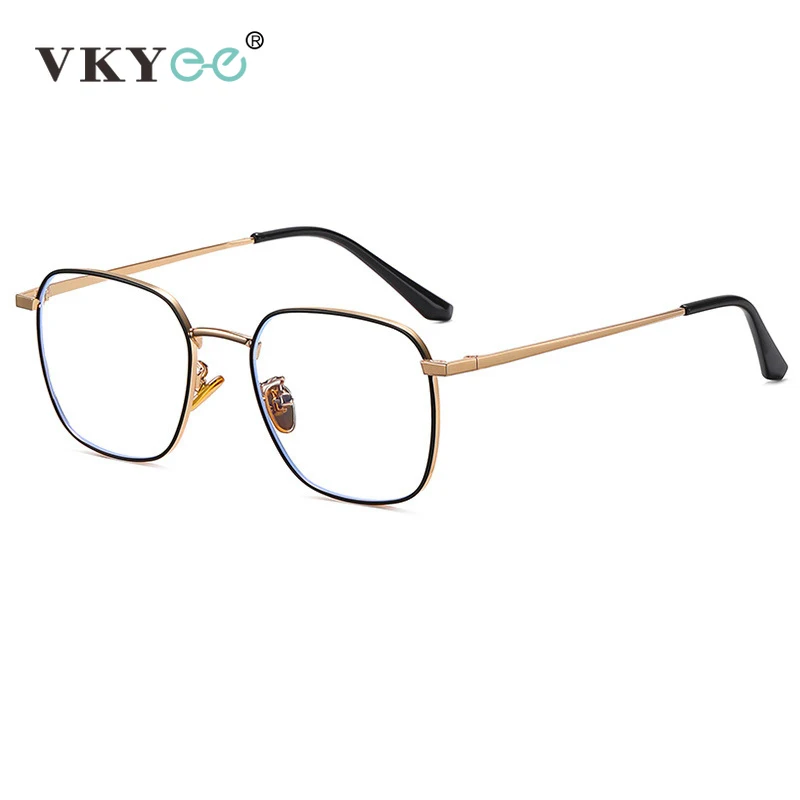 VICKY Simple Classic Geometric Frame Square Design Men's and Women's Anti-Blue Light Glasses Customizable Prescription 18322