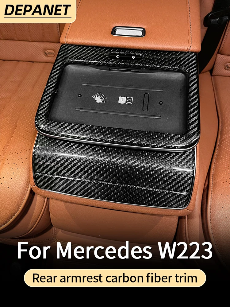Trim for 2021~2025 Mercedes w223 S series class carbon fiber control center covers  S400 S450 S550 S480 maybach amg accessories