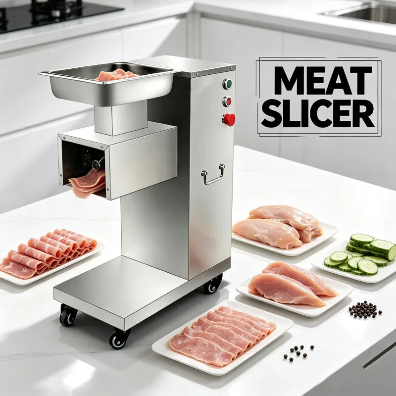 Fresh Pork Beef Fish Chicken Breast Cutting Vertical Tabletop Automatic Machine 110V 220V Meat Slicer