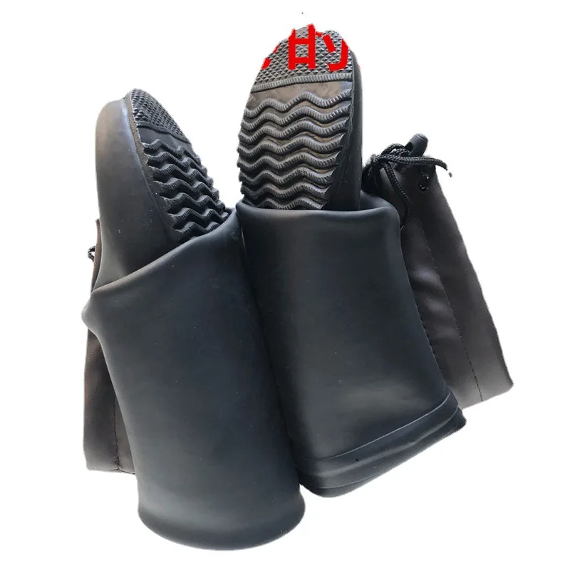 Foldable Travel Rain Boots Rain Boots Ultra-High Lightweight Rubber Flat Shoes Fishing Car Washing Rainproof