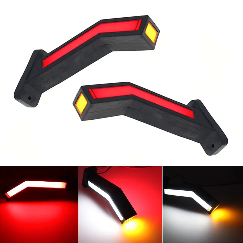 2x LED Neon Stalk Side Marker Light 12V 24V Truck Trailer Warning Indicator Position Lamp Universal Waterproof Amber Red White