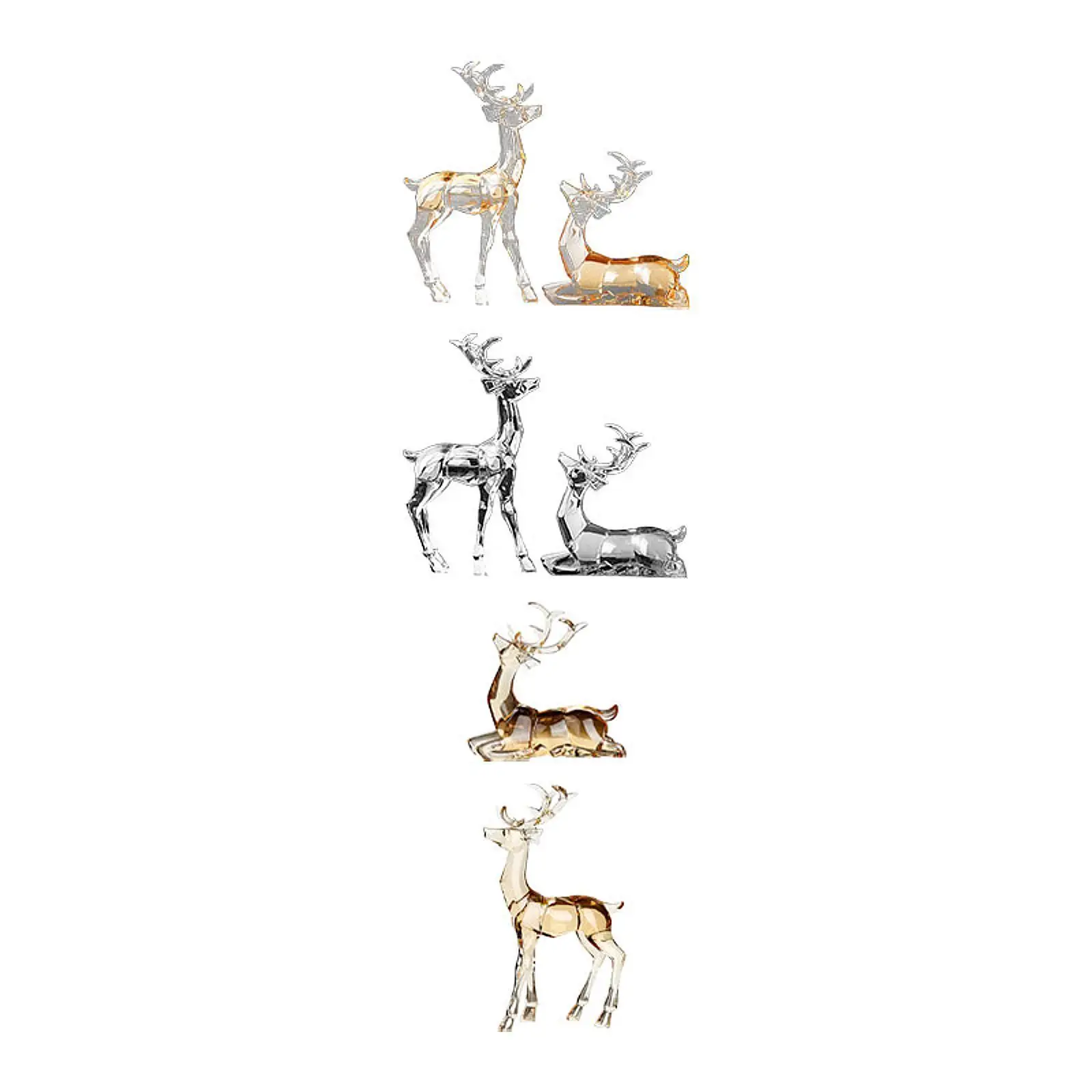 Acrylic Optical Animal Ornament Deer Statue Artificial Creative Tabletop Centerpiece Animal Figurine for Office Desktop Decor