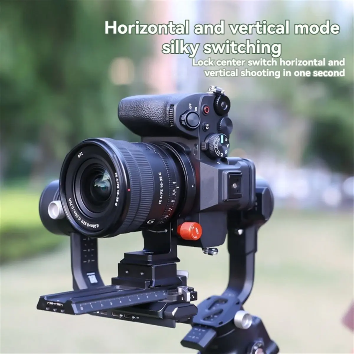 B21B  Mount Ring Support Bracket Holder E Mount with Arca for Quick Release Plate 1/4 Inch & 3/8 Inch Threads