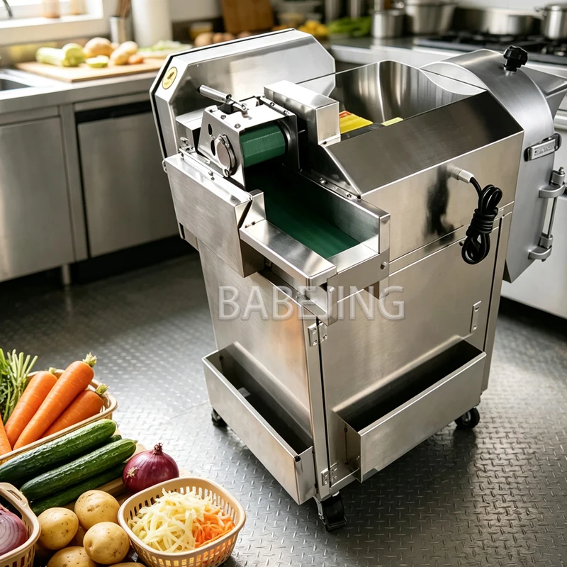 Commercial Veggie Processing Machine Double‑head Vegetable Slicer for Food Service Kitchen Preparation