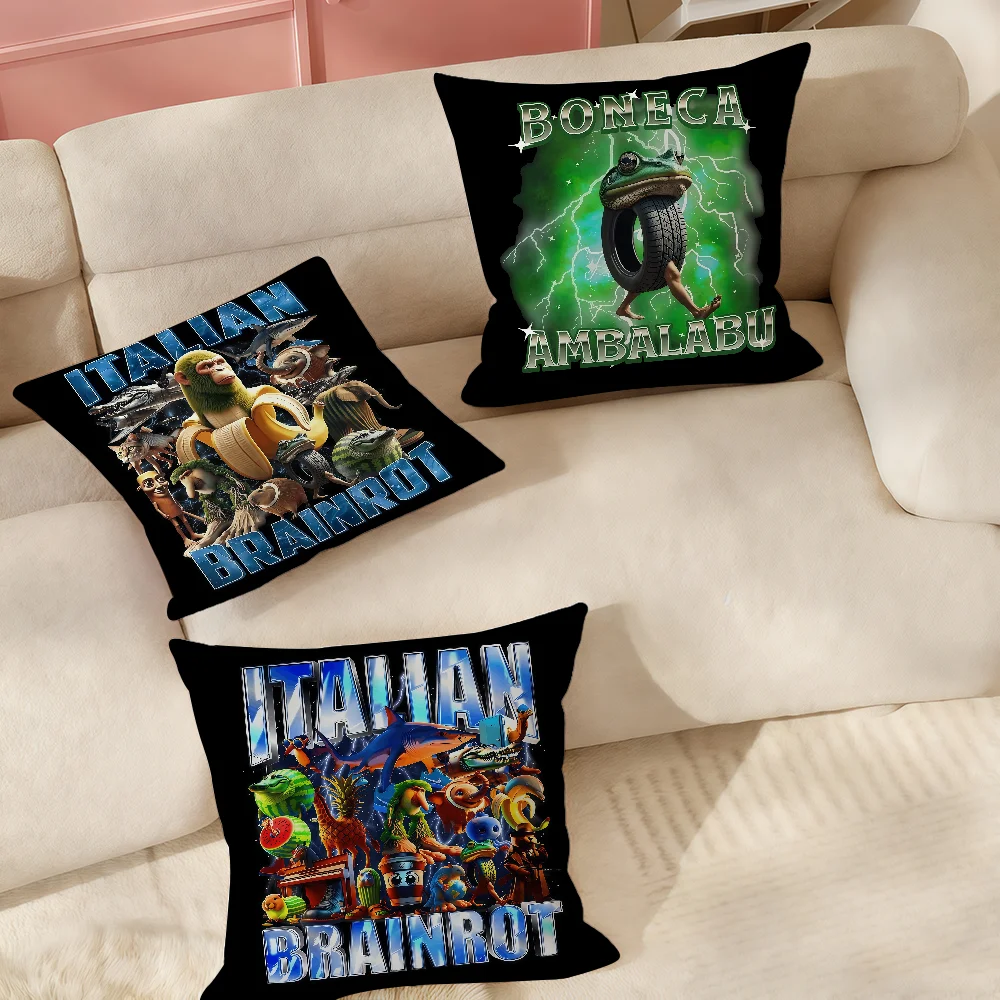 

ITALlAN B-brainrot Creative A-animal Pillow Case Applicable Space For Guest Rooms Interiors Cars Office House Decoration