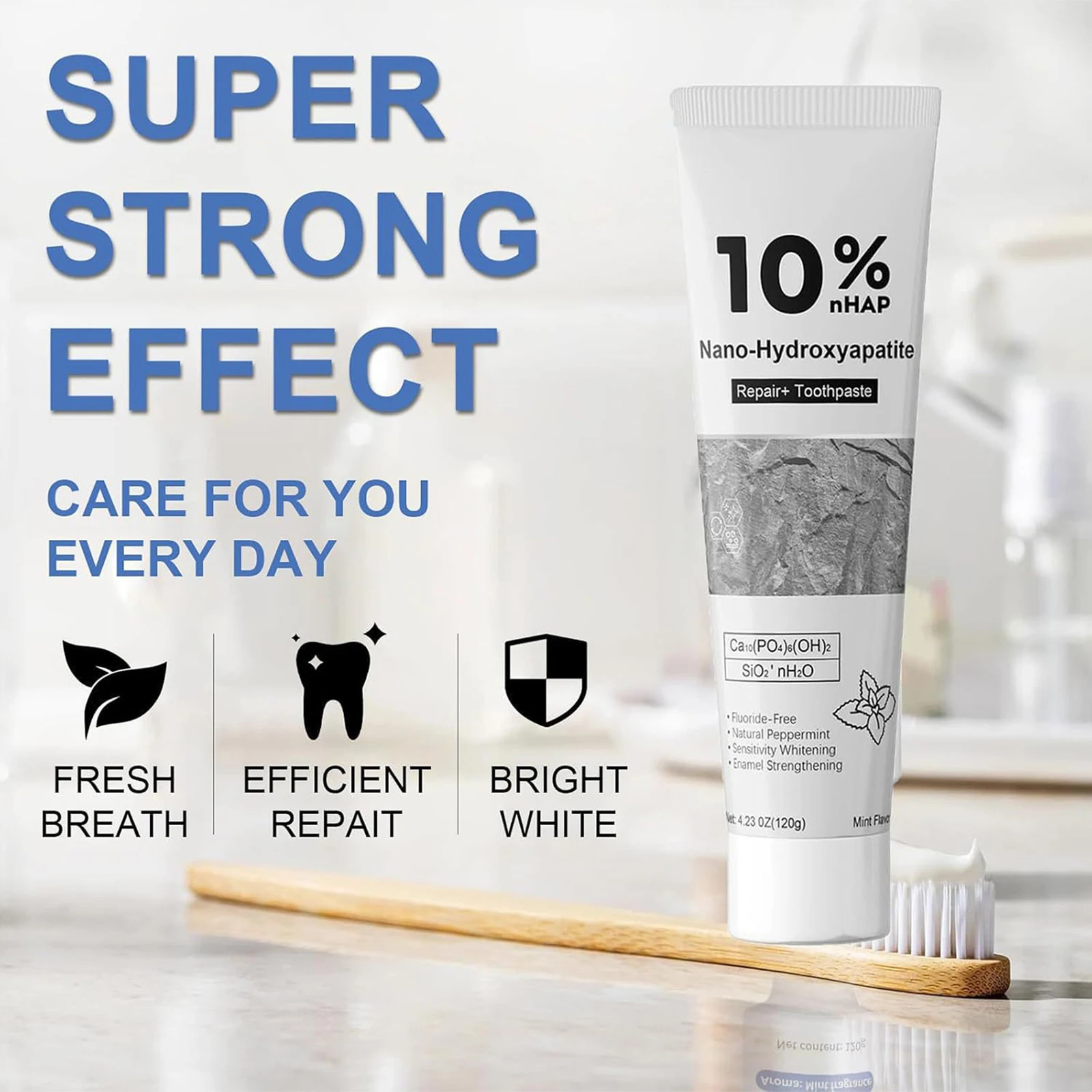 Toothpaste Oral Care Dental Care Natural Hydroxyapatite Toothpaste Plant Peppermint Fluoride Free Gentle Whitening Strengthening
