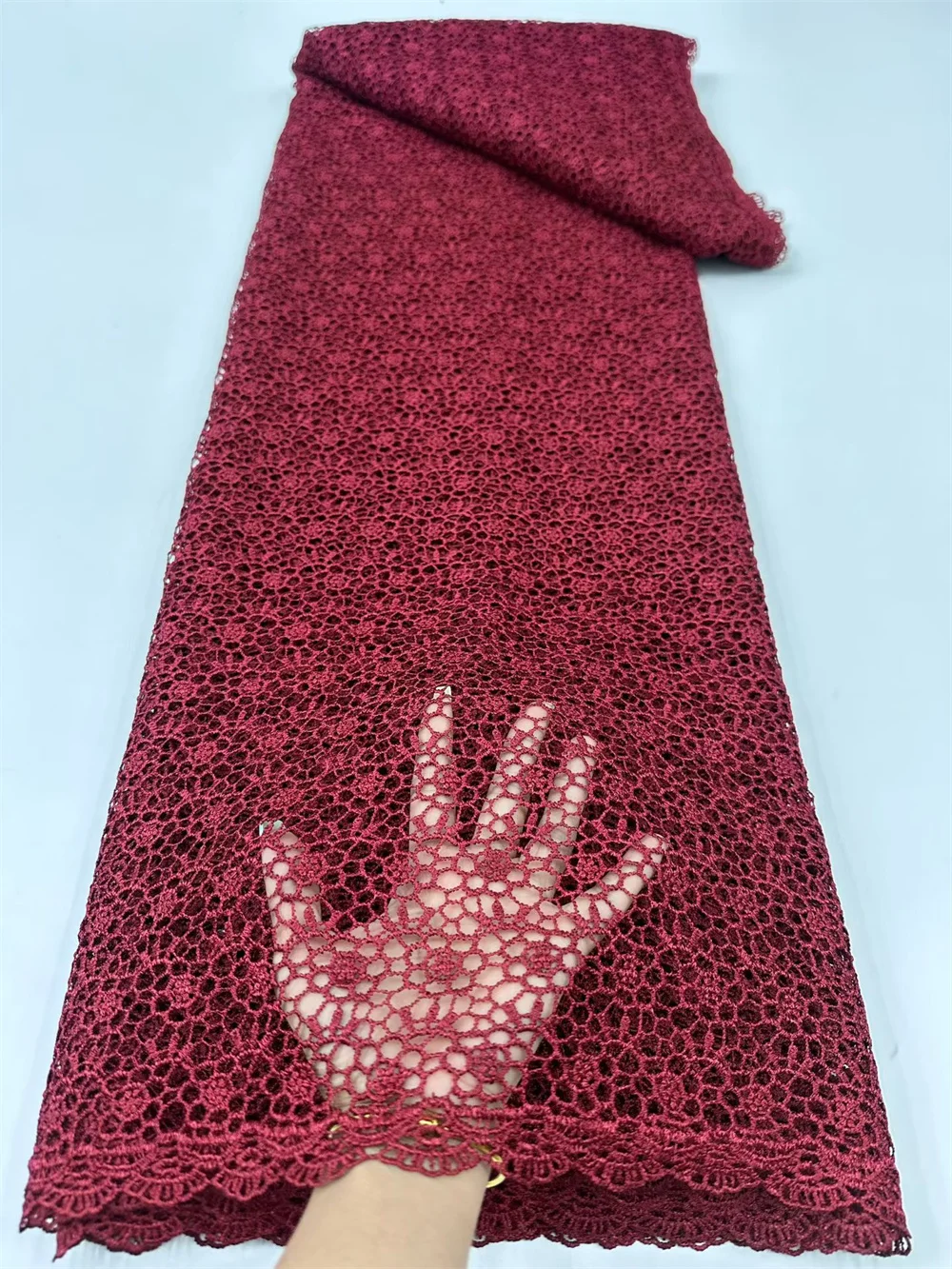 

African Fabric Lace High Quality 5 Yards 2025 In Green Royal Blue Lace Fabric Dord Guipure Lace Fabric For Evening Dress A1249-1