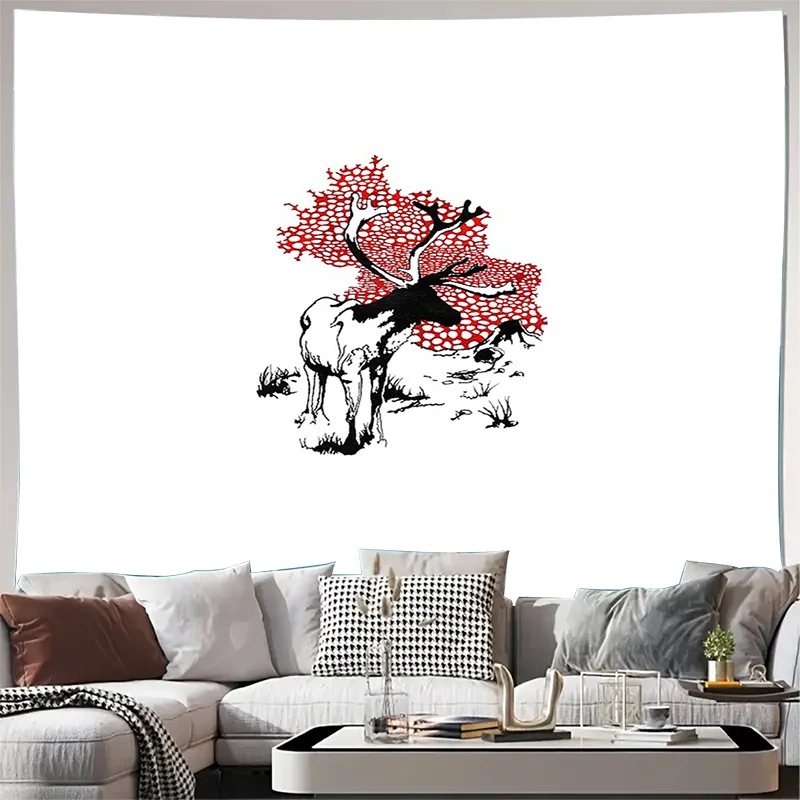 Japanese Cherry Blossom Tapestry Wall Hanging Zen Forest Decor Nature Landscape Mural Botanical Art Home Bedroom Dorm Room Livin