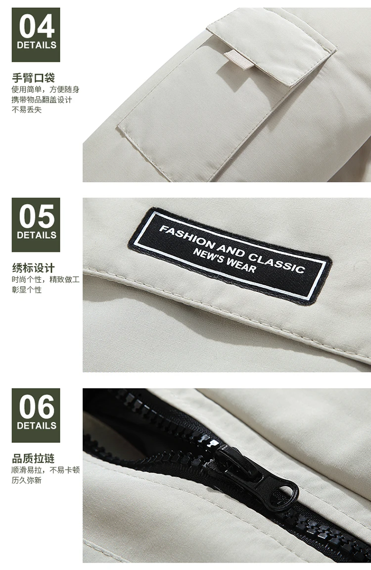 High-quality Winter New Model Solid-color Detachable Hat Warm and Cozy Cotton Coat with a Fur Collar for Men Outerwear