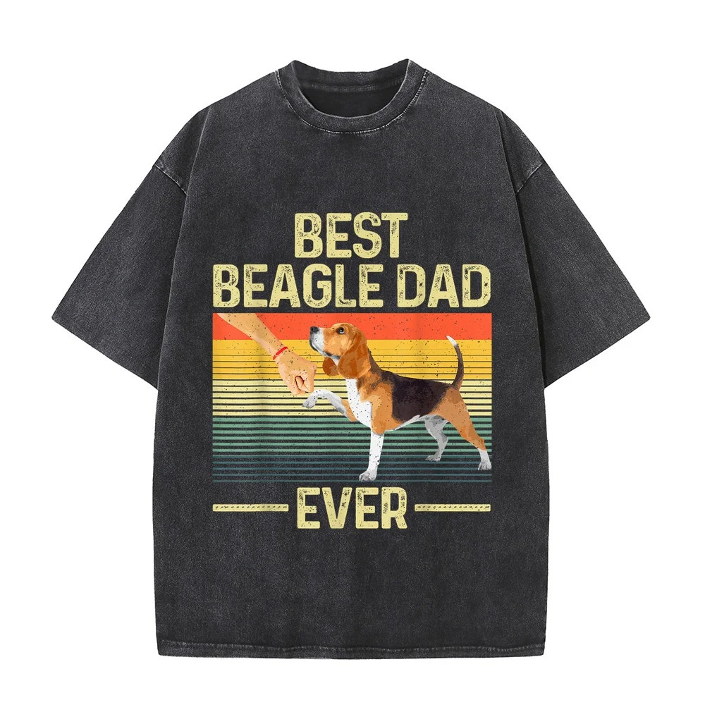 Best Beagle Design For Men Dad Hound Dog Breed Lover T-Shirt 한국인 Summer Daily Wear Printed Tee Short Sleeve Casual Round Neck