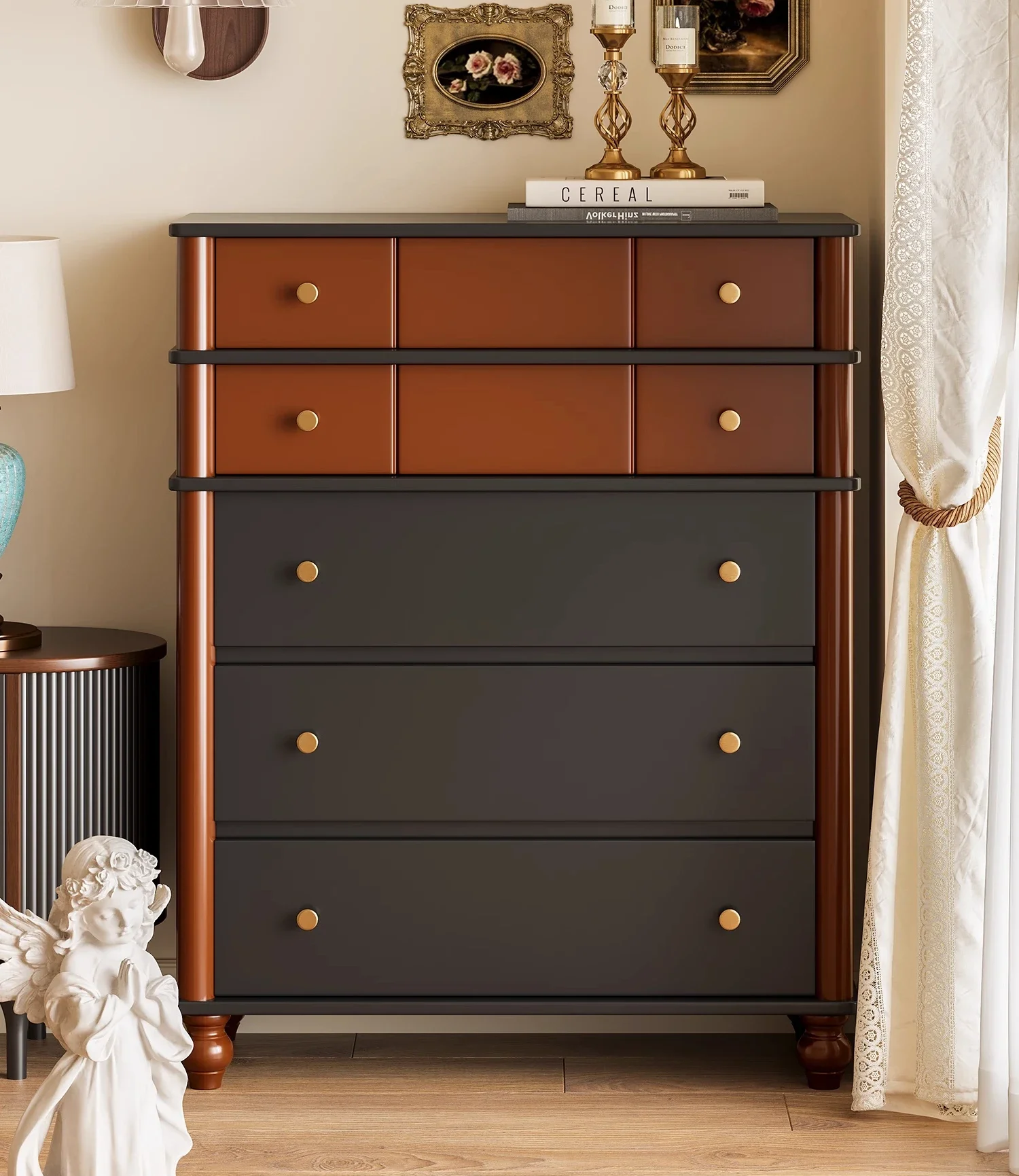 

FG17Medieval retro American style home locker living room bedroom wall storage cabinet