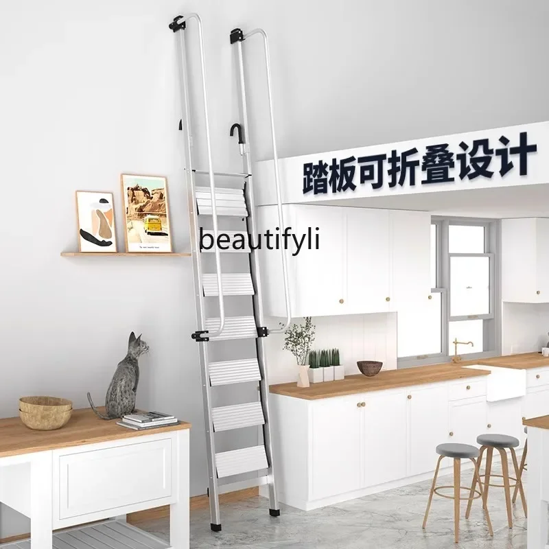 HYAttic stairs High handrails Safety Household ladders Folding special ladders Roof telescopic