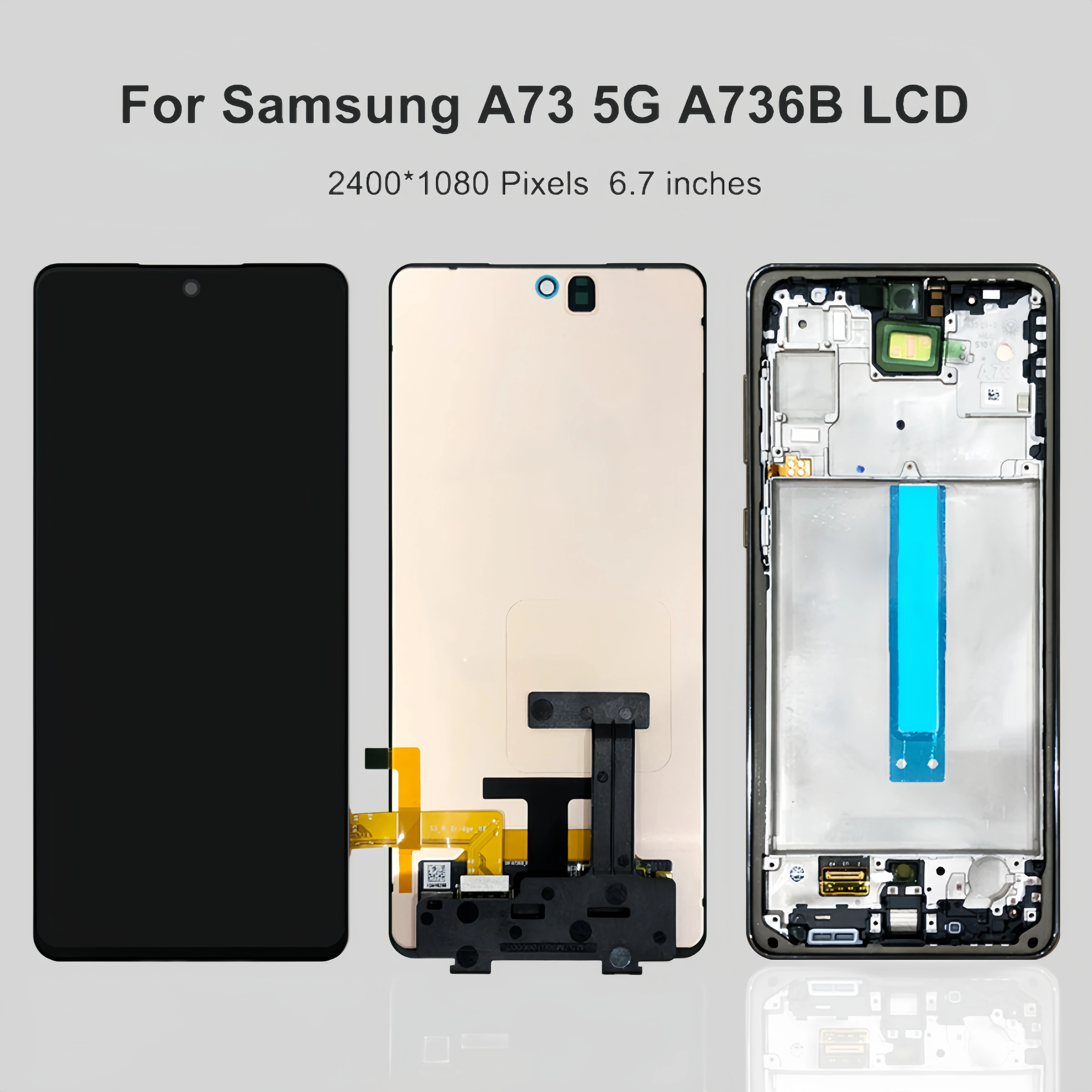 LCD Display Touch Screen Digitizer Assembly Replacement,Fit for Samsung Galaxy A73 5G, A736, SM-A736B, SM-A736B/DS