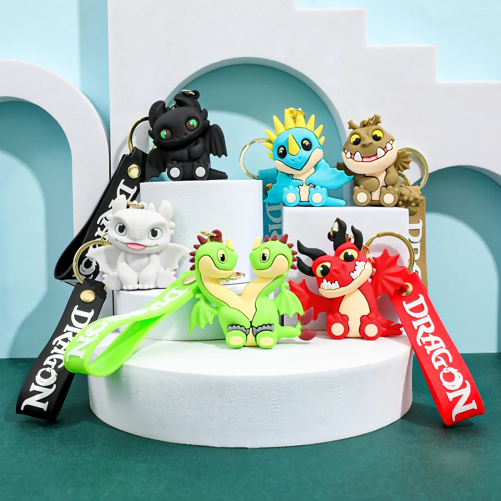 20-Stil Cartoon Anime 3D zahnloser Drache Schlüsselanhänger Paar Cartoon Rucksack Auto Schlüsselanhänger Herren- und Damen-Charm-Geschenke