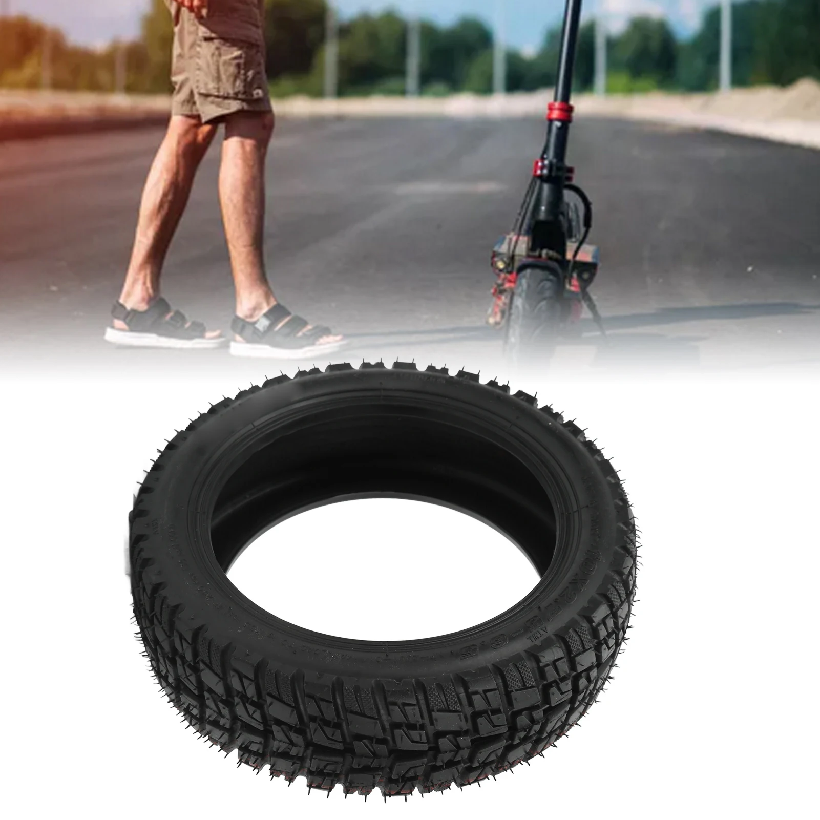 

10 Inch Electric Scooter Tubeless Tyre Anti Skid 10x2.75‑6.5 Tubeless Tire Explosion Proof Elasticity for Safe Cycling