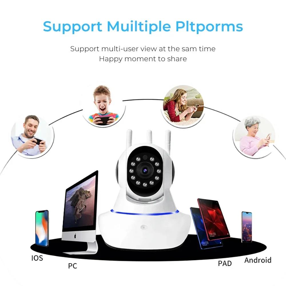 1080P Wifi PTZ Camera Wireless Two-way Audio Night Vision App Remote Viewing Recorder Surveillance CCTV IP Cameras Baby Monitor