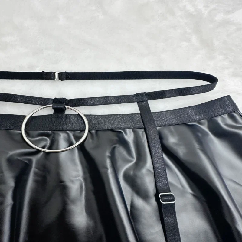 Bikini Sexy Bra Lingerie Set Solid Color Leather Apron Garter Belt Women In Stock