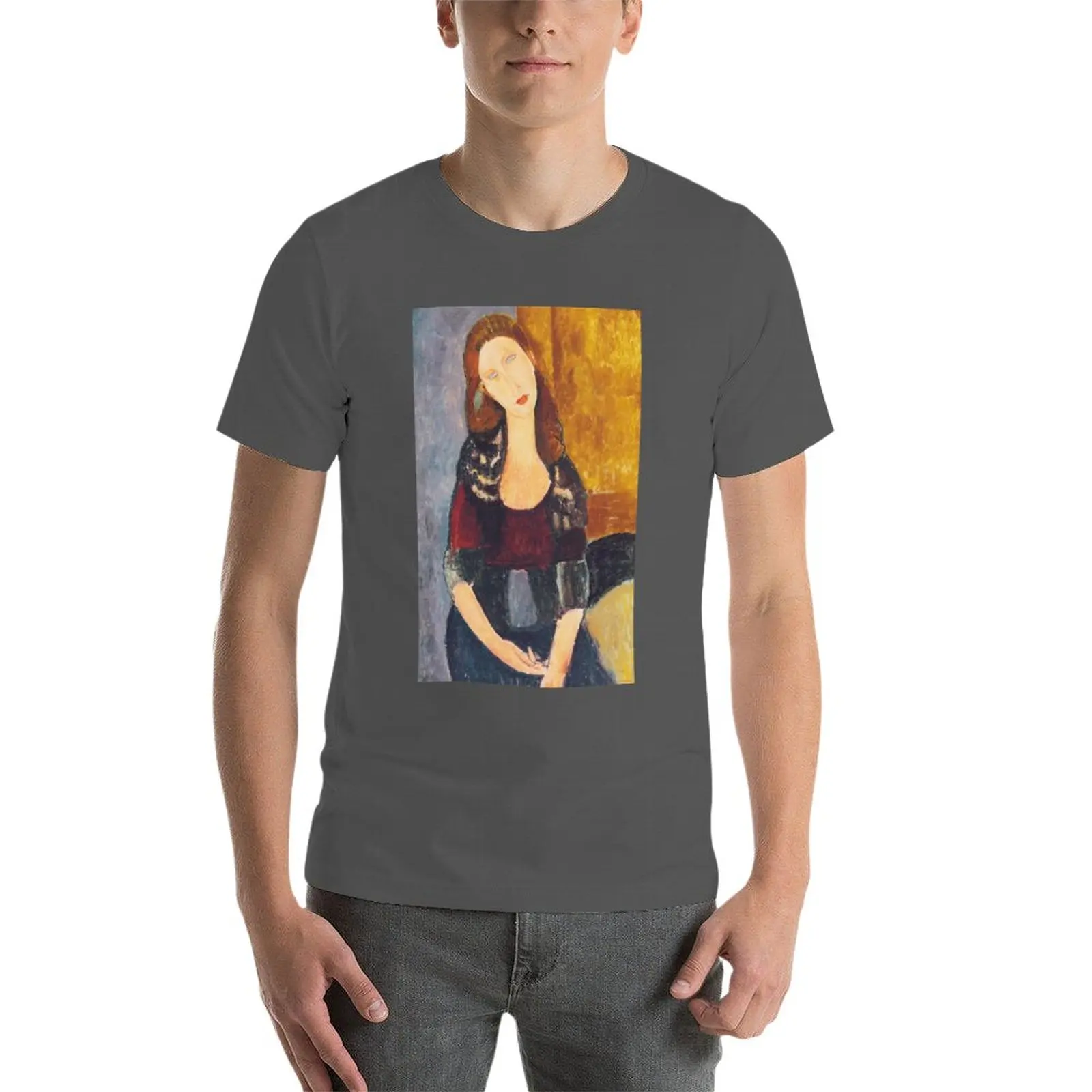 New Jeanne Hebuterne woman portrait by Amedeo Modigliani T-Shirt summer top blank t shirts t shirt man Short sleeve tee men