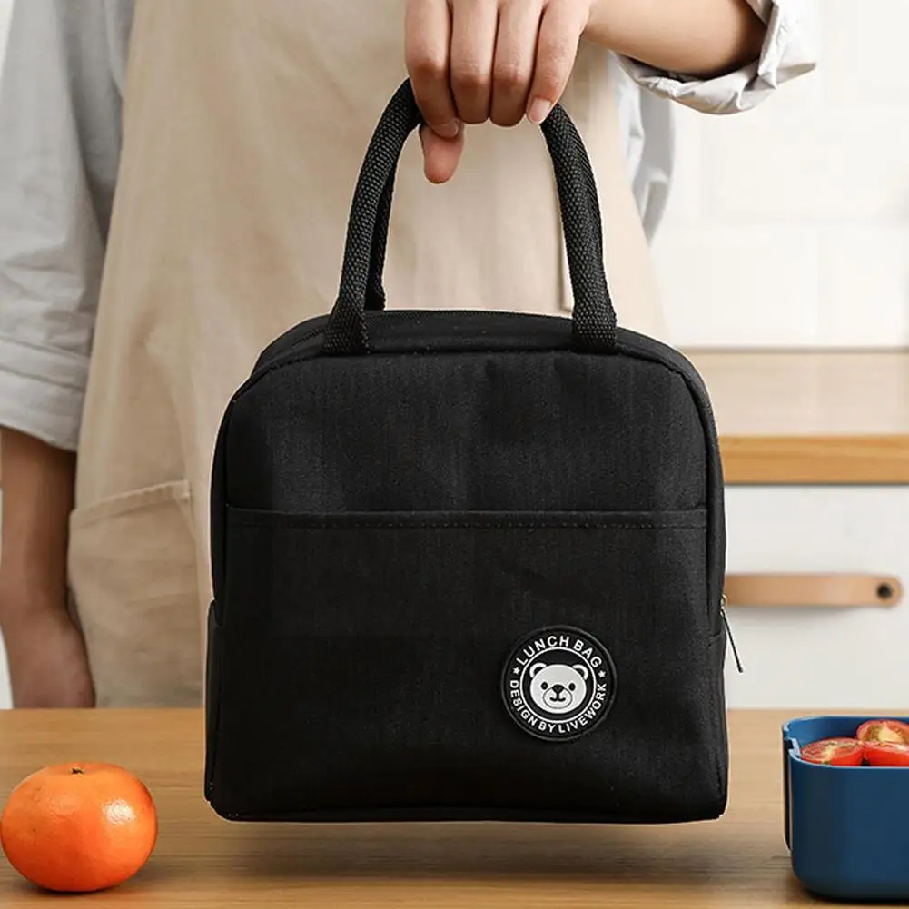 Insulated Lunch Bag Women Kids Cooler Bag Thermal Bag Bags Food Container Pack Canvas Tote Picnic Food Ice Portable E2Y9