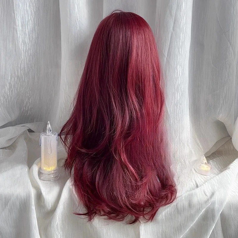 شعبية بورجوندي ثمانية أحرف الانفجارات موجات كبيرة مجعد الشعر جو شعر مستعار كامل الرأس #3