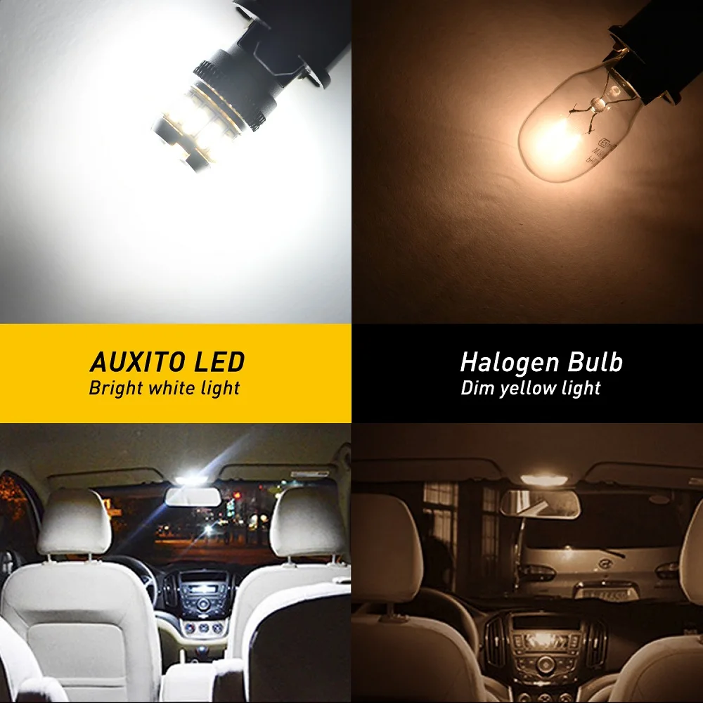 AUXITO 2 قطعة Canbus T10 LED الأبيض W5W LED لمبة لا خطأ سيارة الداخلية جذع أضواء الجانب ماركر لوحة ترخيص مصباح أحمر أصفر