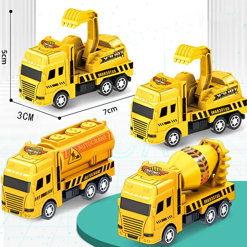 Kids Toys Car Inertia Sanitation Truck Models Pull Back Military Engineering Vehicle Fire Engine Boys Toys For Children Gift