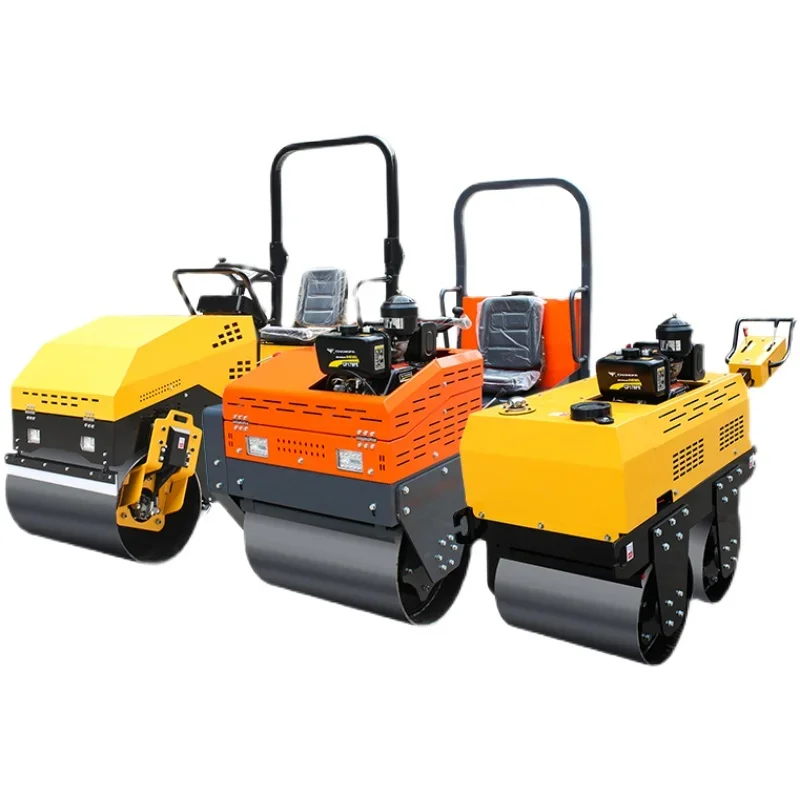 Small road roller 1 ton 3 tons vibration  steel wheel seat asphalt lawn compaction hand-held micro compactor