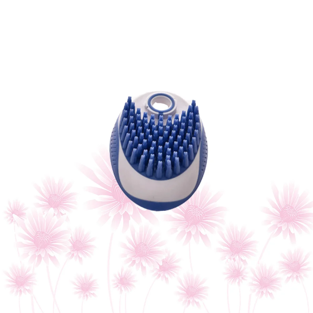 

Pet Bathing Massage Brush Blue Durable Stretchy Shampoo Hole Easy Grip for Dog Cat Grooming Pet Hair Salon Brush