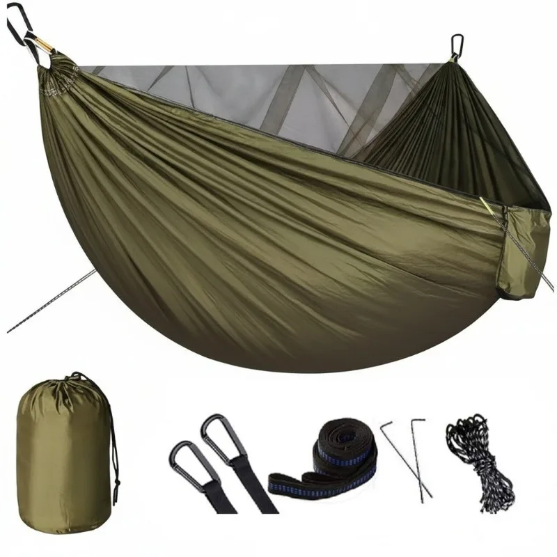 Portable Quick‑setup Mosquito‑proof Hanging Hammock, Leisure Hammock for Wild Camping, Outdoor Relax Hammock Spare Parts