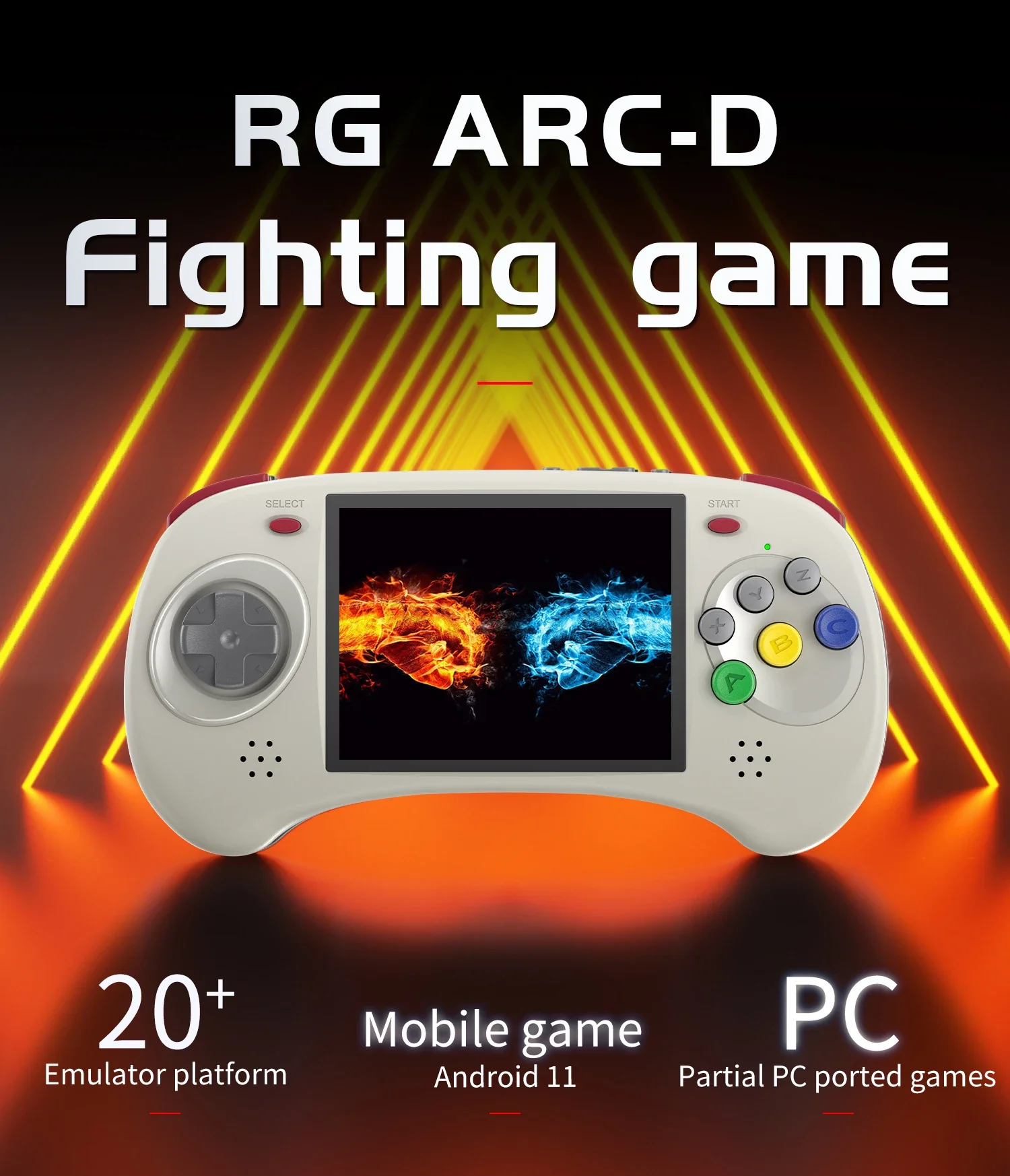 AMPOWN Anbernic RG ARC ARC-D/S Handheld Game Players 4.0'' IPS Touch Screen Android 11 Linux Retro Portable Video Game Console