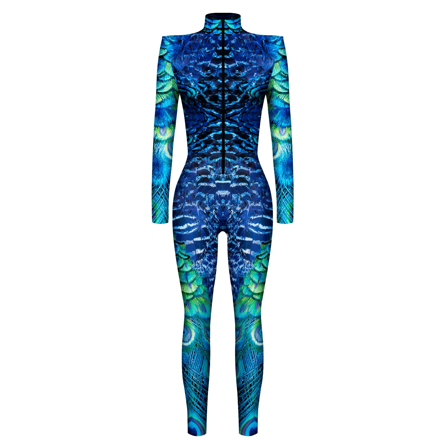 Damen Herren 3D-gedruckter Tier-Schlangen-Python-Schädel Cosplay-Jumpsuit Erwachsenen-Halloween-Cosplay-Zirkus-Radfahrer-Kostüm Karneval-Bodysuit – Detail 3